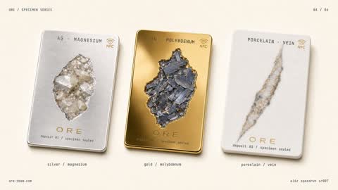 Specimen series — silver, gold, porcelain